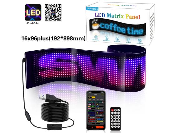 Cheap Custom Text Pattern Animation LED Matrix Panel For Advertising Promotion Display RGB Color APP Smart Interior LED Screen for sale