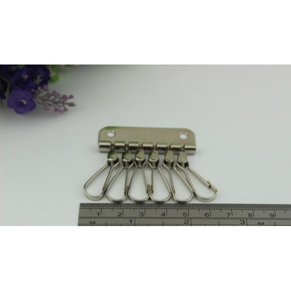 Cheaper Customized Iron Nickel Color Zipper Crocodile Leather Key Case Card Holder Hook 6 Keychain