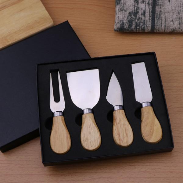 Cheap 4pcs 6pcs Cheese Knives Set With Wood Handle Stainless Steel for sale