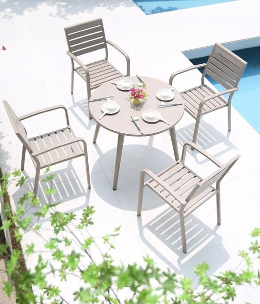 Cheap Outdoor Patio Dining Table With Stackable Chairs For Terrace for sale
