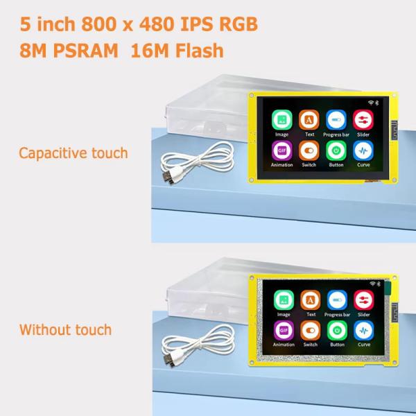 5 Inch 800x480 ESP32 TFT Display Resistive Touchscreens 300 Nits