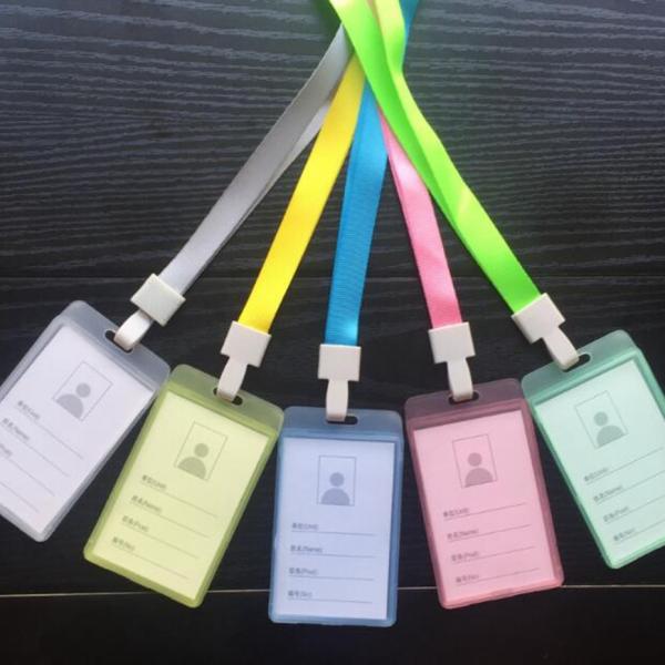Cheap PVC 86x54mm Retractable ID Badge Holder With Lanyard for sale
