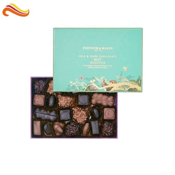 CMYK Chocolate Packaging Boxes Magnetic Closure With Plastic Inserts Tray And Dividers