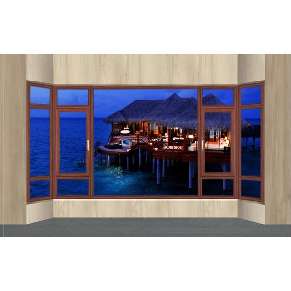 Haixing PVC Foam Wood Texture Emboss Plastic Window Door Frame Ideal for Scenic Spots