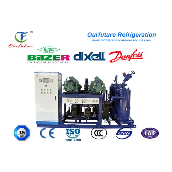 Air Cooled Condensing Unit Suit PLC Safety Auto Control For Blast Freezer