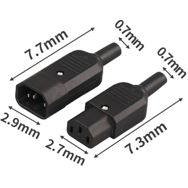 IEC 60320 AC Power Socket 10A 1500V Panel Mount for UPS Systems