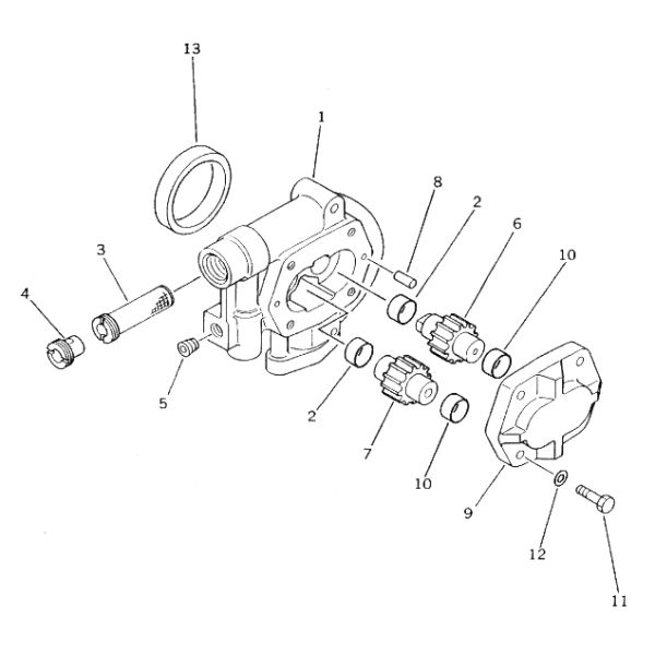 PC200-5 708-25-04012 Komatsu Gear Pump / Commercial Hydraulics Gear Pumps