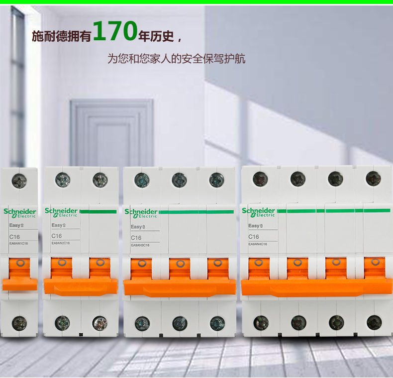 Easy9 Schneider Electric MCB Miniature Circuit Breaker 6~63A, 1P,2P,3P,4P,DPN for Circuit Protection