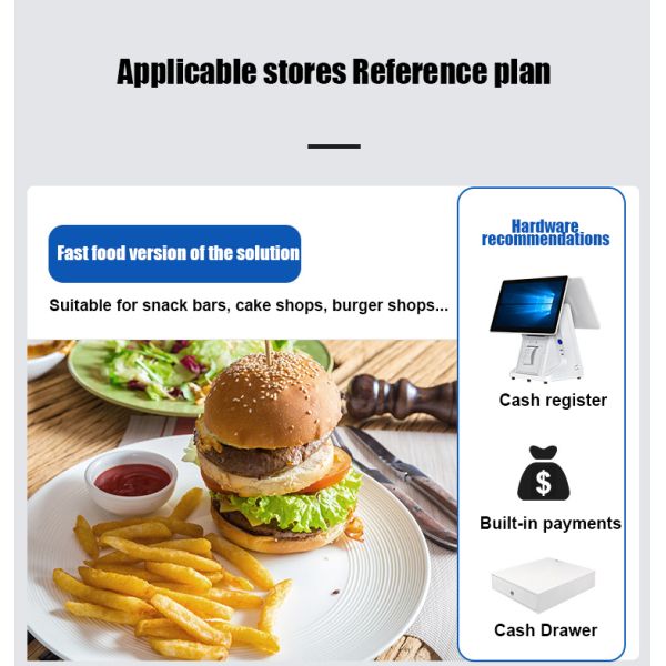 15.6 Inch Twin Screen Touch Screen Cashier Machine With Printer QR Code Scanner