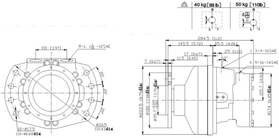 High Efficiency Skid Steer Hydraulic Motor Incurve Radial Piston Type MCR05