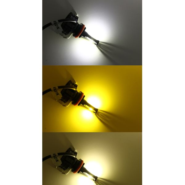 Universal 3 Color Brightest Led Headlight Bulbs H1 H3 H4 H7 H11 9005 9006