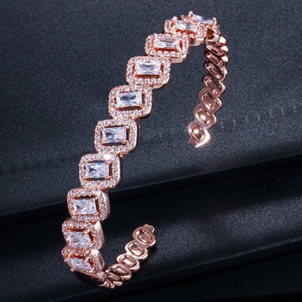 AAA+ Elegant Square CZ Bracelets Zircon Tennis charm Bracelets & bangles CZ Bracelets & bangle Wedding Jewelry