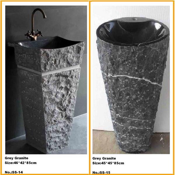 Cheap Stone Round Basin Sink with Pedestal for Kitchen for sale