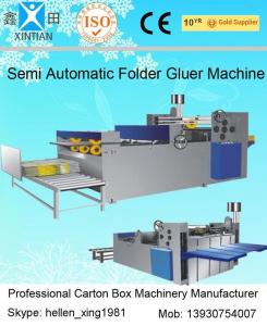 China Easy Operation Semi Automatic Gluing Machine Carton Gluer For 260mm Paperboard on sale