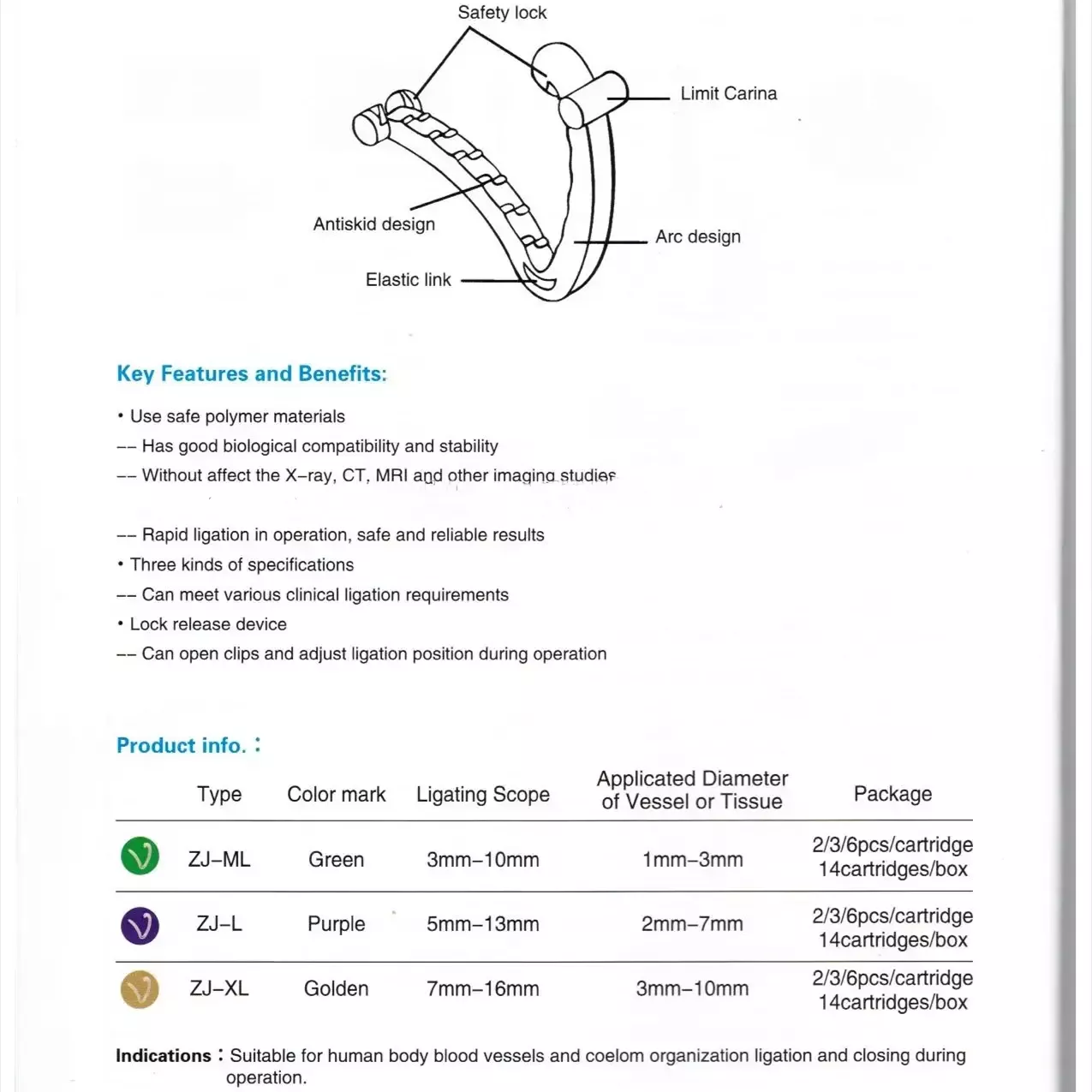 Disposable Laparoscopic clips polymer ligation clips and titanium clips
