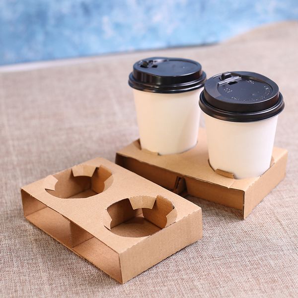 Disposable Take Away Coffee Cup Carrier Paper Pulp For 2 Cups 4 Cups Stable