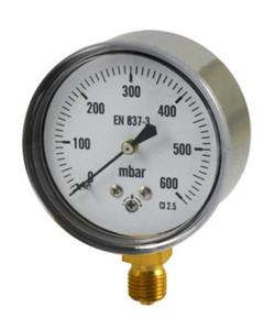 China 1/8 Npt Low Pressure Capsule Gauge 0-10 Psi Steel Chromed Plated Case on sale