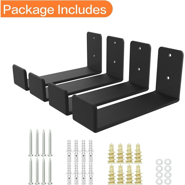 Carbon Steel Snowboard Wall Rack Ski Wall Mount Display with Solid Metal Shelf Brackets