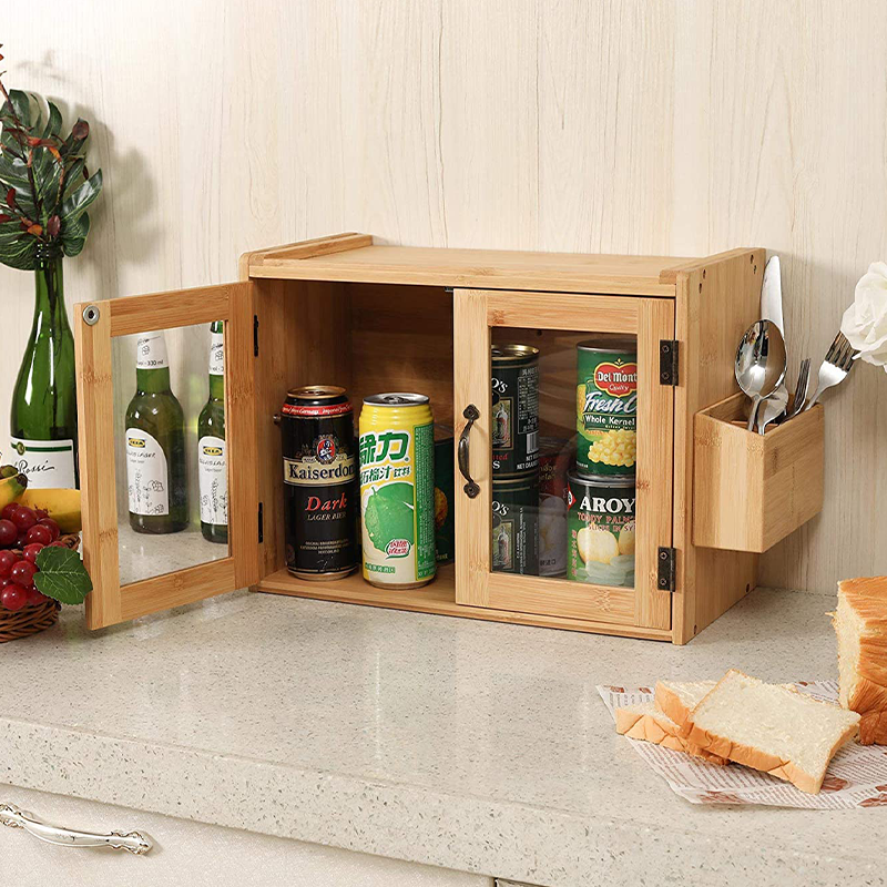 Direct Bamboo Bread Storage Box with Dinnerware Holder For Kitchen Sustainable Design