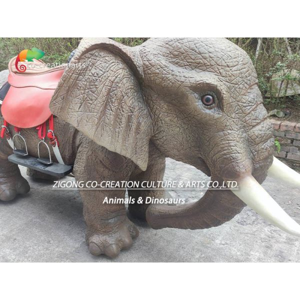 Car Rideable Animatronic Elephant Equipment For Amusement Park
