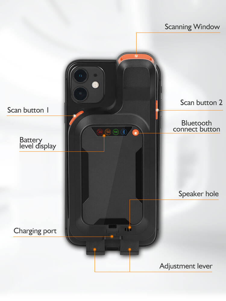 Tlphones Portables Mobile Phones Back Clip Bluetooth Barcode Reader As Barcode Scanner