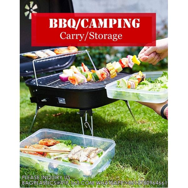 Refrigerator Organizer Bin, Plastic Food Storage Containers With Lid, Stackable Food Organizer Keeper