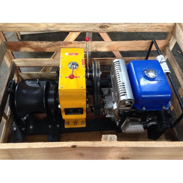 80KN YAMAHA Petrol Engine Belt Driven Cable Powered Pulling Winch
