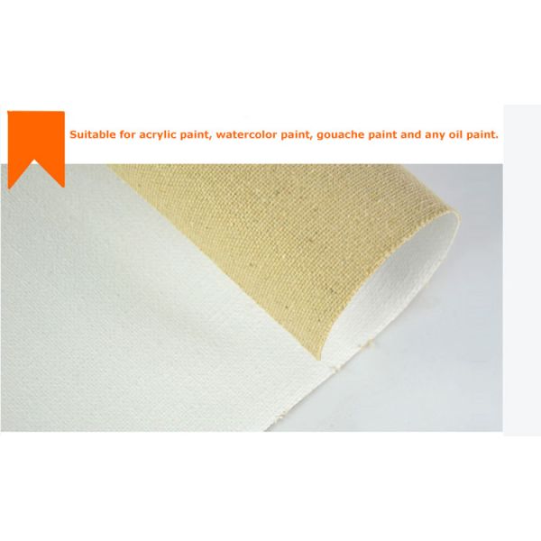 Premium Medium Textured Hand Painted Primed Rain Dew Linen Canvas Roll