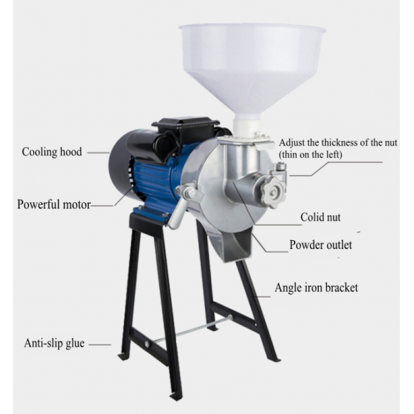 Automatic Milling For Maize Grinding Machine/ Multi-Function Grain Stone Mill/ Wheat Rice Flour Mill Herb Cacao Grinder