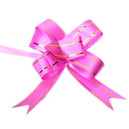 Cheap 10Pcs 5cm 2in Butterfly Style Golden Edge Pull Ribbon Bows Dark Pink for Gift Packing for sale
