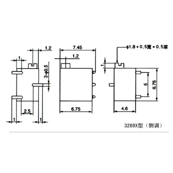 BONENS Series 3269 SMD Variable Resistor Trimming Potentiometer