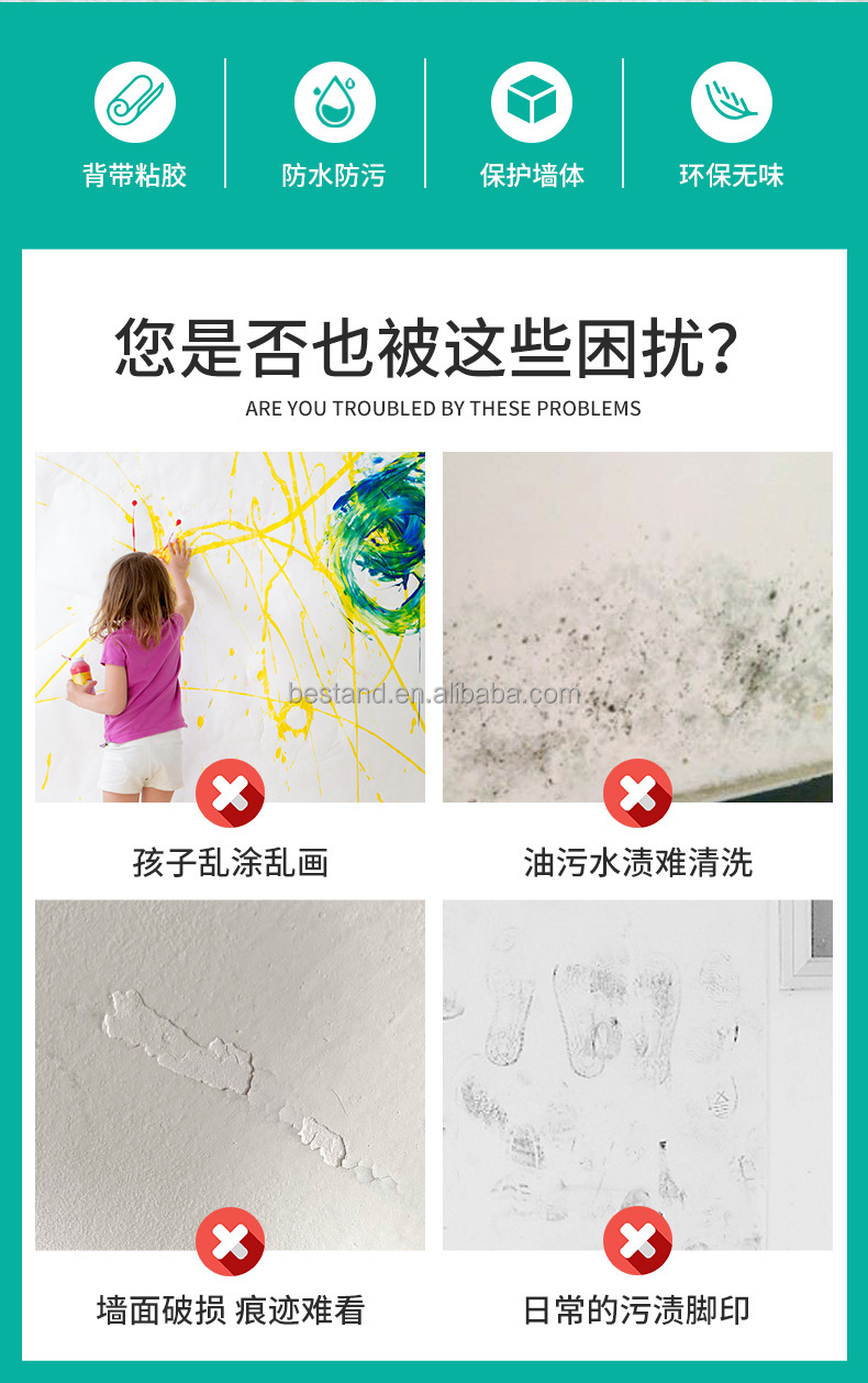 Transparent Electrostatic Protective Film for Wall Drawing Board Easy to Clean 61cm *2m Roll Size