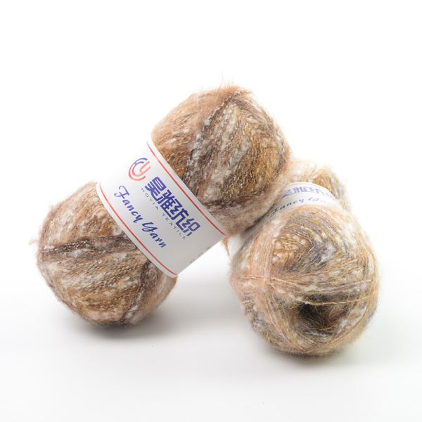1/3.1NM 16% Nylon 42% Acrylic 42% Wool Fluffy Brushed Yarn For Beginners