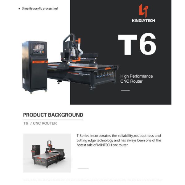 1325 Atc Woodworking Machinery CNC Router Machine for acrylic (T6)