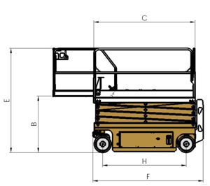Self Propelled Mini Scissor Lift Aerial Working Platform 13.7m Electric Drive