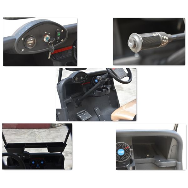 2 Seater Mini Car White Electric Utility Golf Carts Installed With Small Fans