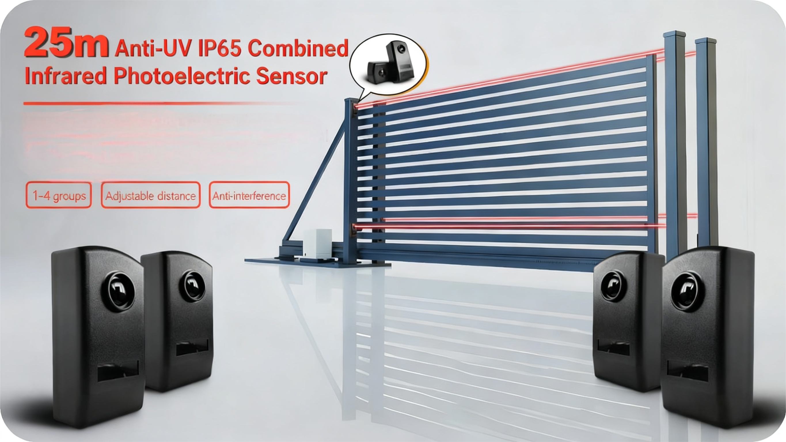 Long-Distance 20M Infrared Beam Sensor: Minimizing False Alarms for Auto Gate Security
