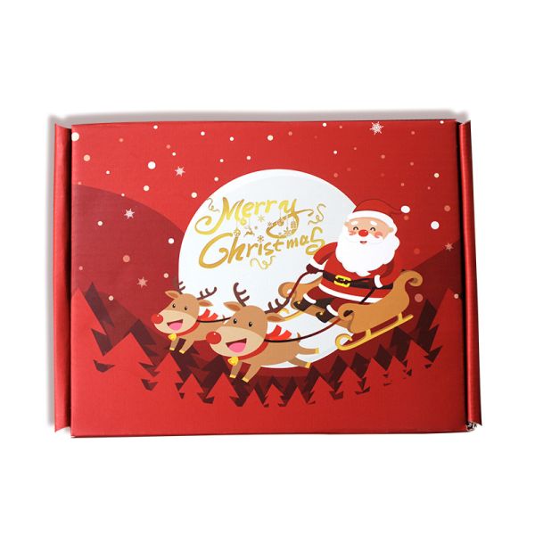 Kraft Mailer Christmas Gift Packaging Corrugated Paper Rectangle For Socks Scarf