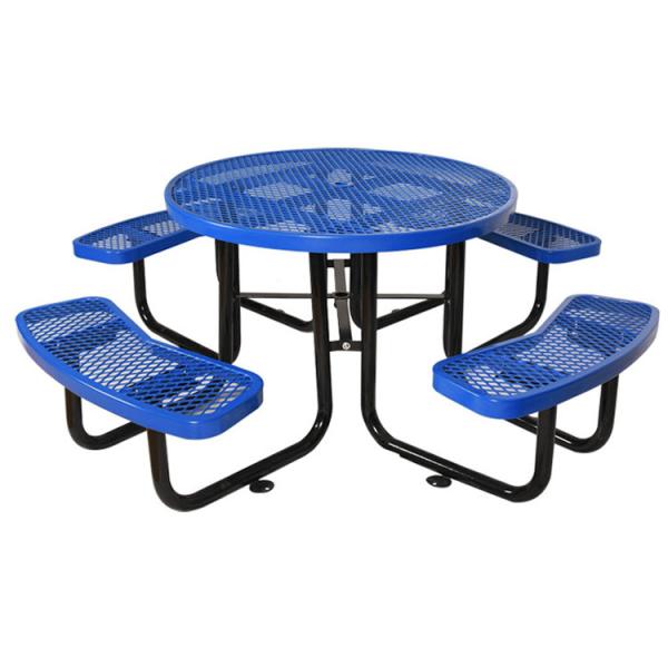 Cheap Factory Outlet Best Selling Picnic Table Park Round Metal Picnic Table Bench Commercial Dinning Table for sale