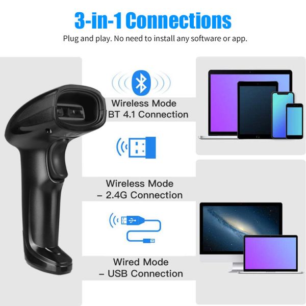 Handheld 1D Wireless CCD Barcode Scanner For Retail Supermaerket YHD-1100CW