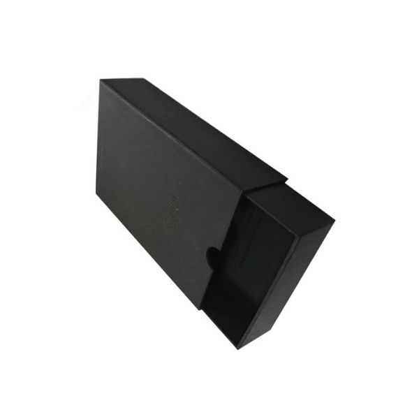 Black Chipboard Book Packaging Boxes , Paper Drawer Box With Offset Printing