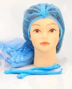 China Disposable Nonwoven Bouffant Caps Hair Cover Disposable Machine Hats Food Industry on sale