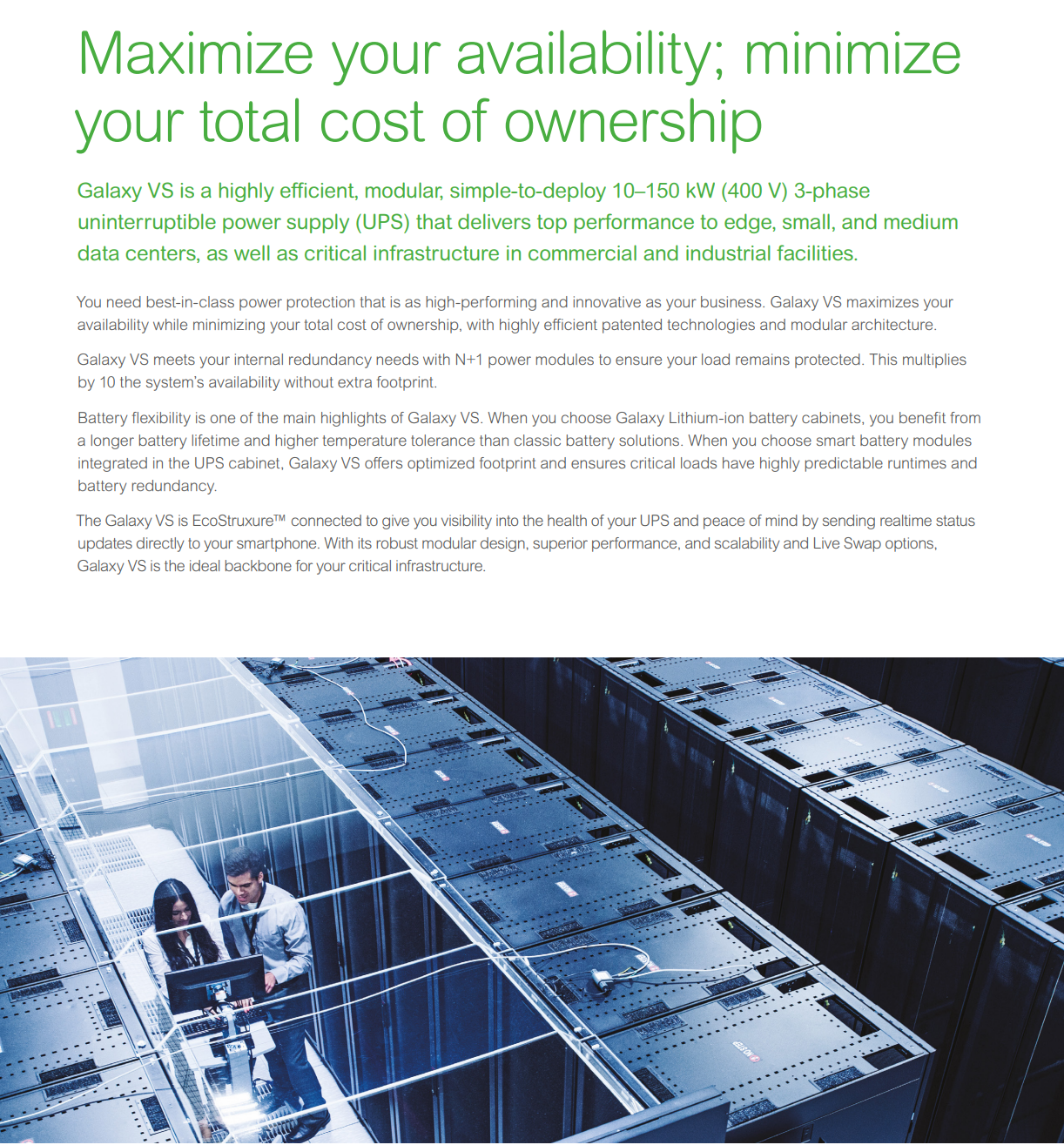 APC Data Center And Facility 3 Phase UPS Galaxy VS UPS 40kW 400V For External Batteries