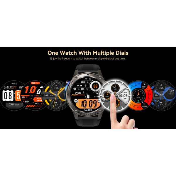 DM56 GPS Sport Smart Watch with 1.43" AMOLED Screen & 5ATM Waterproof