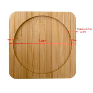 Best 6 Pack 9cm Bamboo Coasters Round Shape Laser Logo Bar Home Cup Coasters wholesale