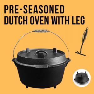 Best Black Pre Seasoned Cast Iron Dutch Oven For Campfire Cooking wholesale