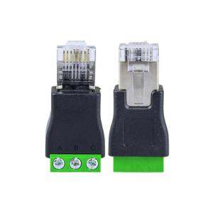 China RJ45 Male to RS485 3 Pin Screw Terminal Adapter Connector Splitter on sale