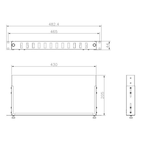 Cold Roll Steel Fiber Optic Patch Panel ODF 19 Inch Rack Mount Sliding Type