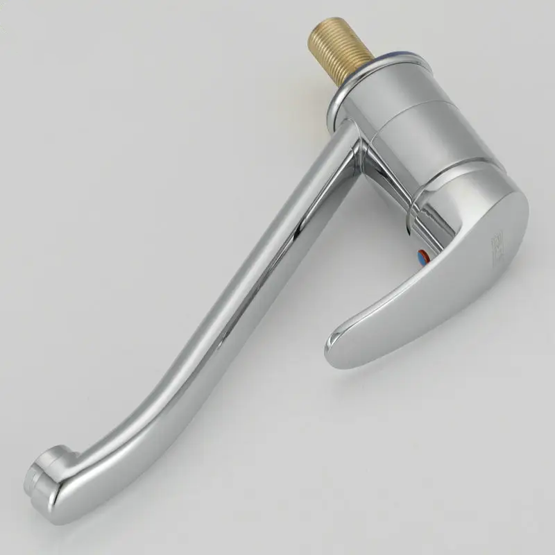 Single hole bathroom basin faucet side view