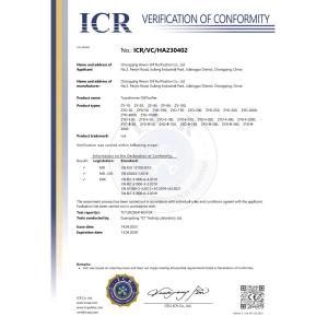 Chongqing Rexon Oil Purification Co., Ltd. Certifications